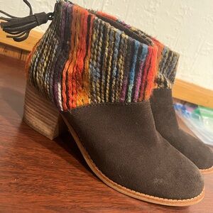 Colorful Knit Ankle Boots